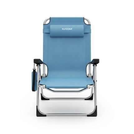 Klyzona Adjustable Beach Lounger Portable Folding Outdoor Chaise Chair